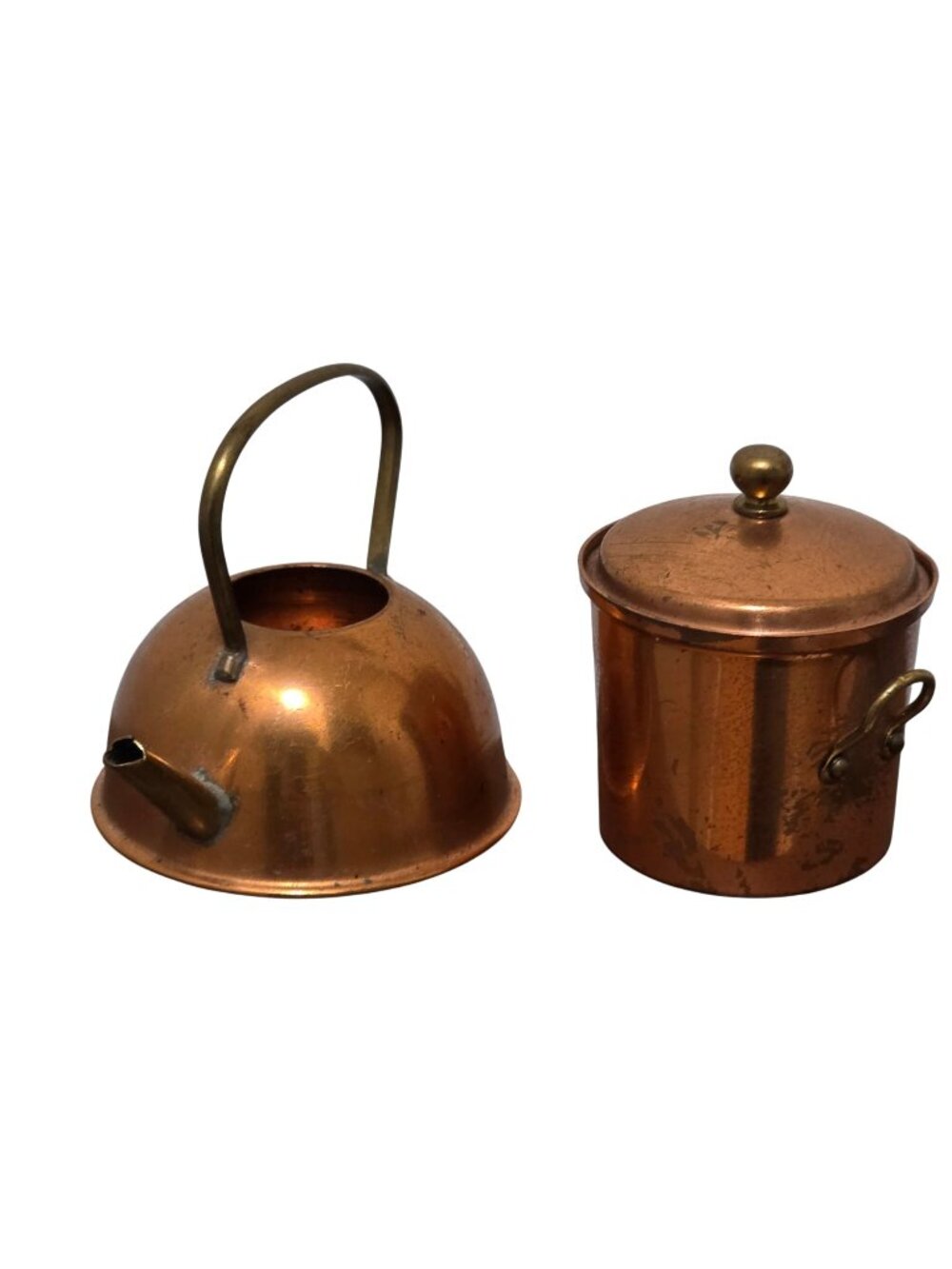 Vtg Dollhouse Miniature Copper Kitchen Pot & Kettle Cookware Made in England